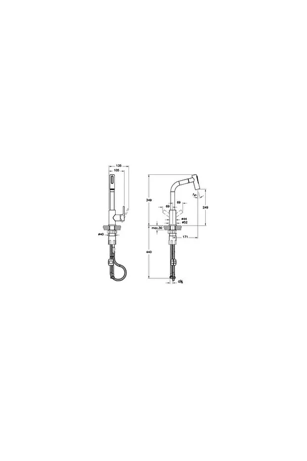 Artema Maestro A42146 Pull-Out Eviye Mutfak Bataryası, Krom